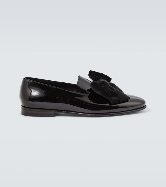Manolo Blahnik Janser bow-detail patent leather loafers