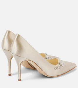Manolo Blahnik Lamikpump embellished satin pumps