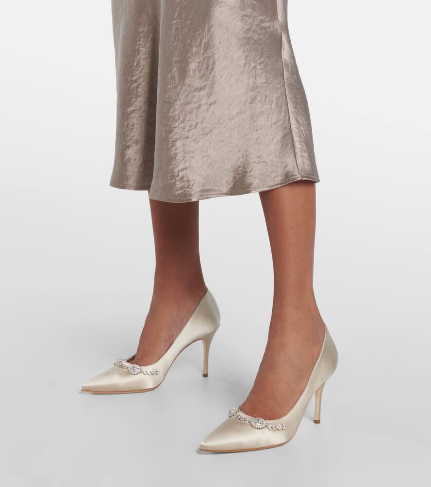 Manolo Blahnik Lamikpump embellished satin pumps