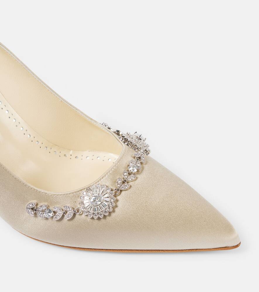 Manolo Blahnik Lamikpump embellished satin pumps