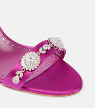 Manolo Blahnik Lamisan embellished satin slingback sandals