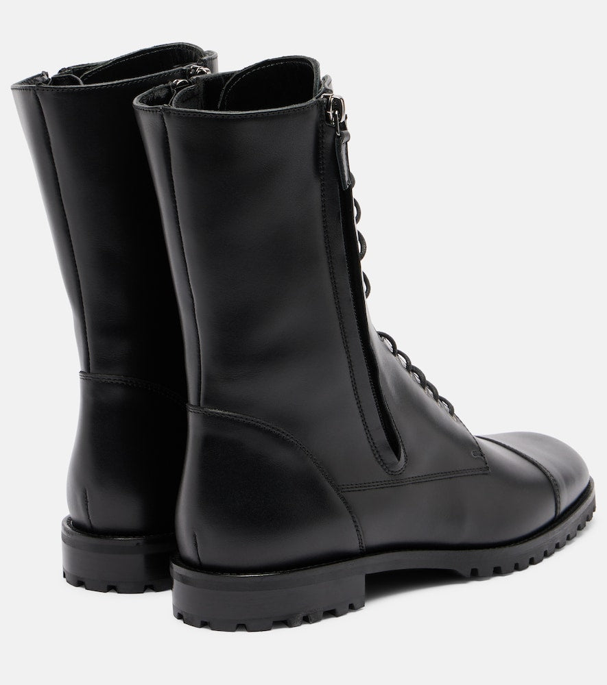 Manolo Blahnik Lugata leather combat boots