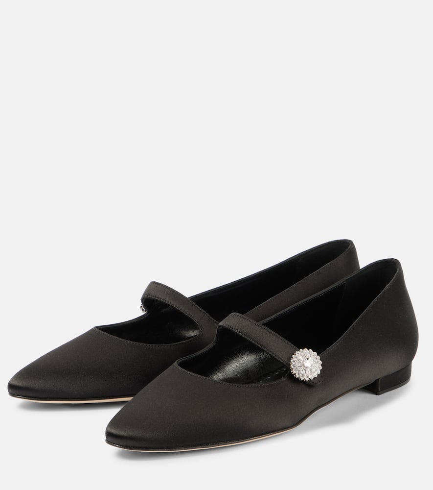 Manolo Blahnik Marijana satin ballet flats