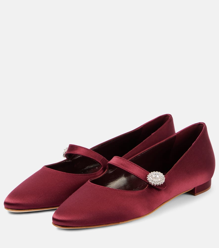 Manolo Blahnik Marijanaflat embellished Mary Jane flats