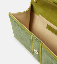 Manolo Blahnik Maycap glitter raffia clutch