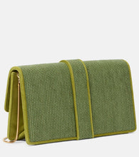 Manolo Blahnik Maycap glitter raffia clutch