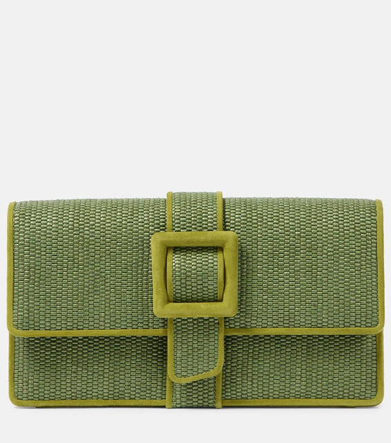 Manolo Blahnik Maycap glitter raffia clutch. Shop Manolo Blahnik Clutches for women now.
