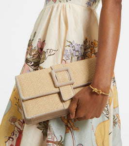 Manolo Blahnik Maycap raffia clutch