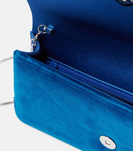 Manolo Blahnik Maygot satin-trimmed velvet clutch