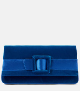 Manolo Blahnik Maygot satin-trimmed velvet clutch. Shop Manolo Blahnik Clutches for women now.
