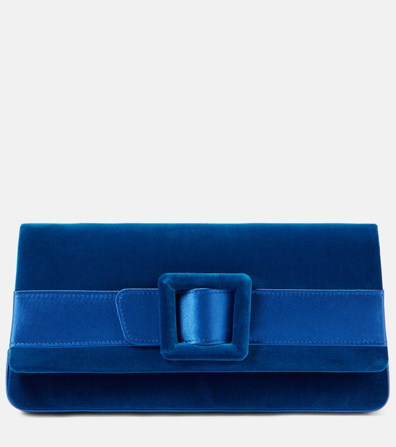 Manolo Blahnik Maygot satin-trimmed velvet clutch. Shop Manolo Blahnik Clutches for women now.