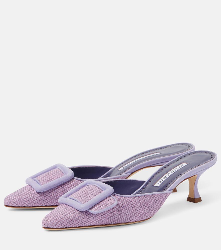 Manolo Blahnik Maysale 50 raffia mules