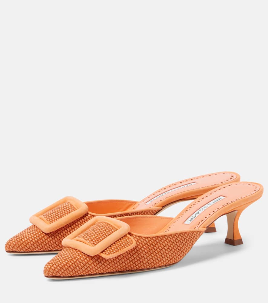 Manolo Blahnik Maysale 50 raffia mules