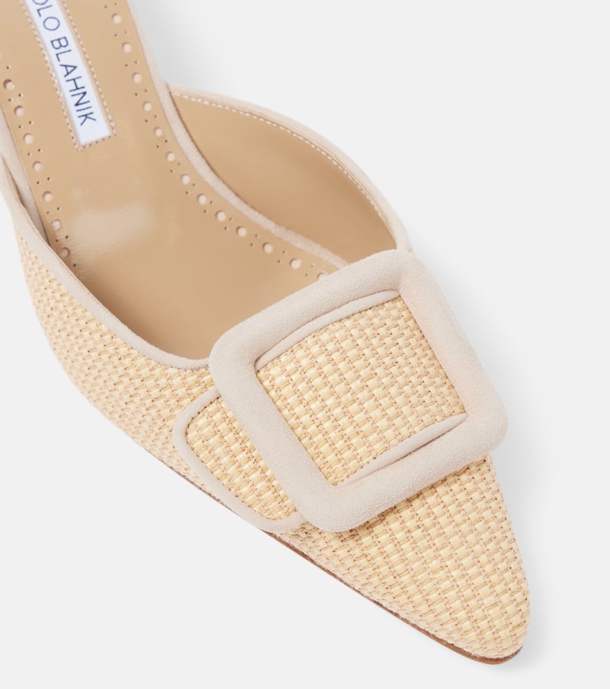 Manolo Blahnik Maysale 50 raffia mules