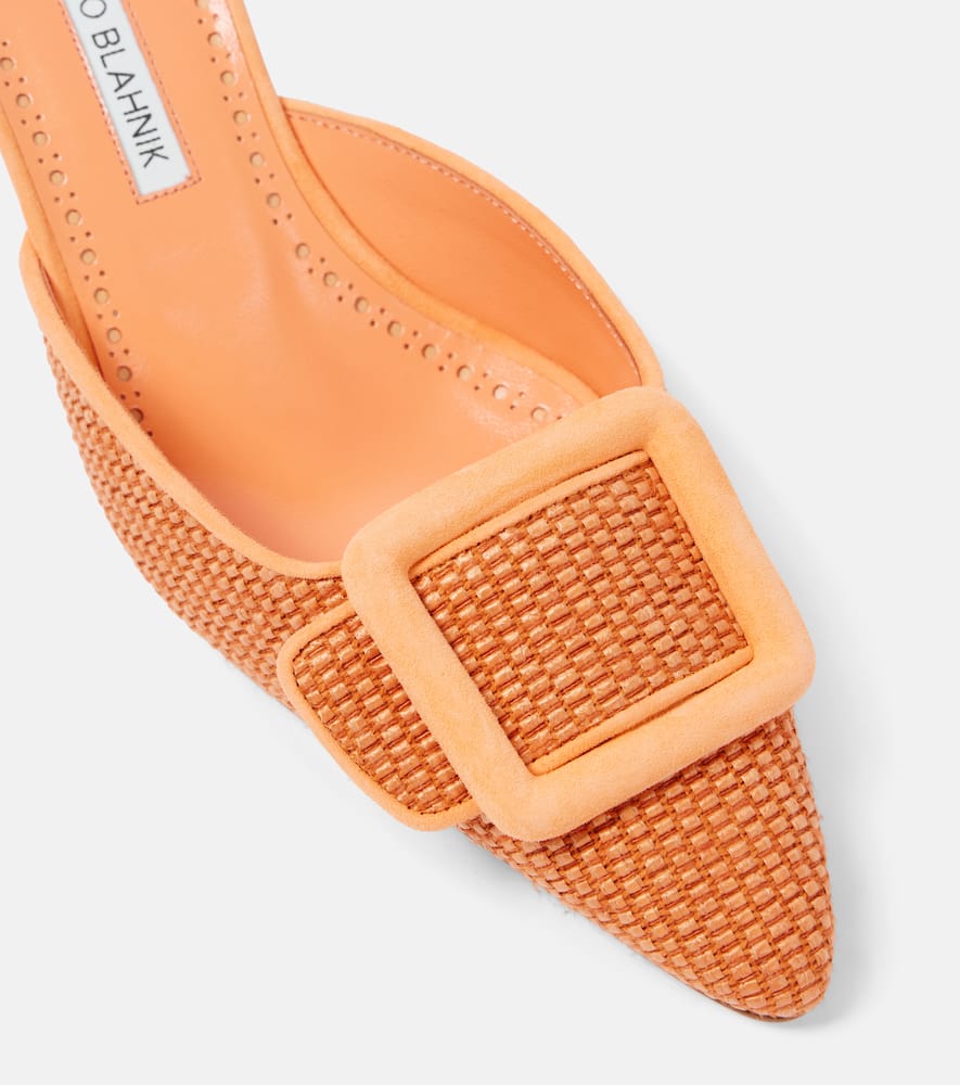 Manolo Blahnik Maysale 50 raffia mules