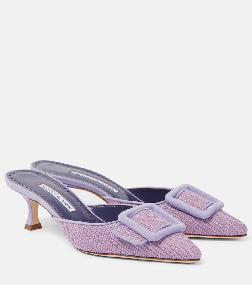 Manolo Blahnik Maysale 50 raffia mules