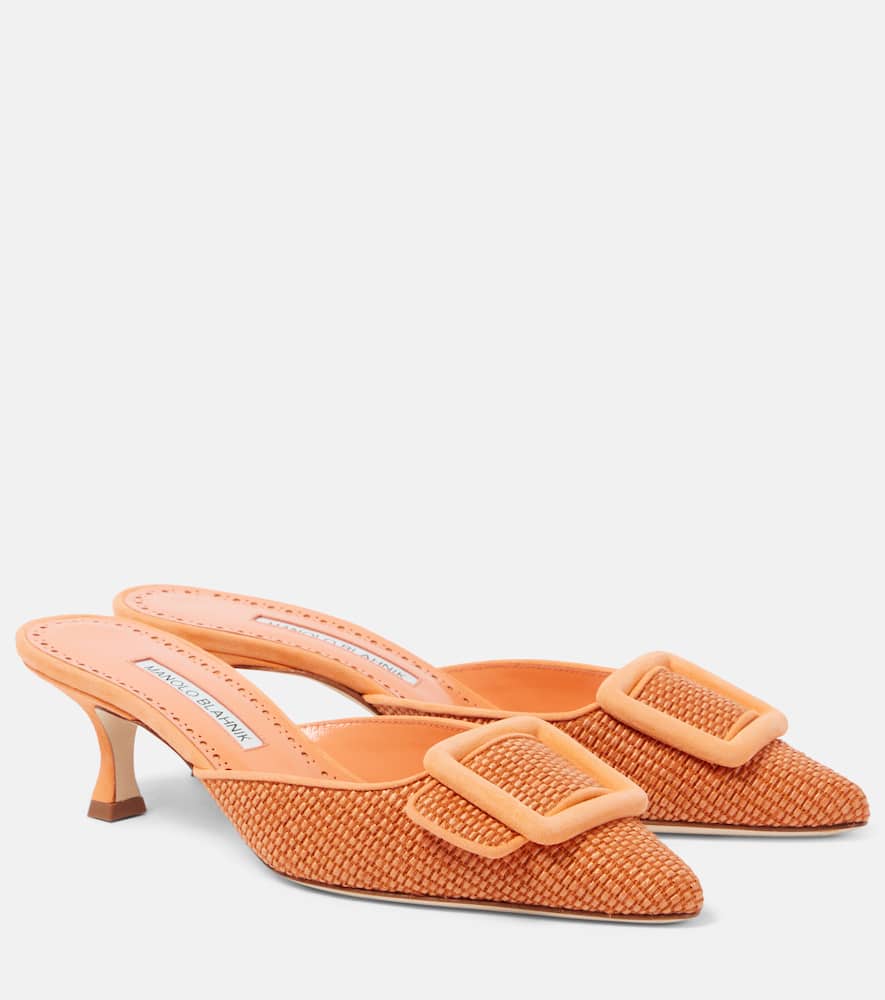 Manolo Blahnik Maysale 50 raffia mules
