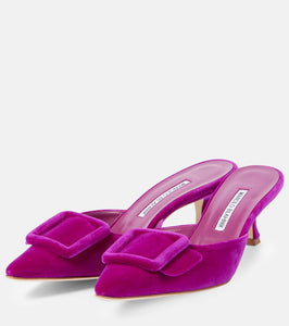 Manolo Blahnik Maysale 50 velvet mules