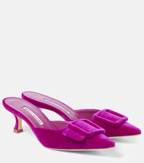 Manolo Blahnik Maysale 50 velvet mules