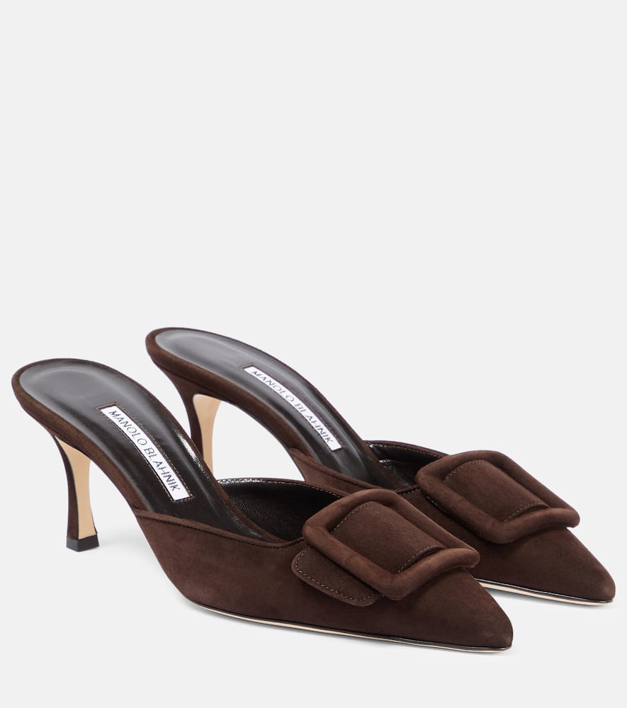 Manolo Blahnik Maysale 70 suede mules - Manolo Blahnik Maysale 70 绒面革穆勒鞋