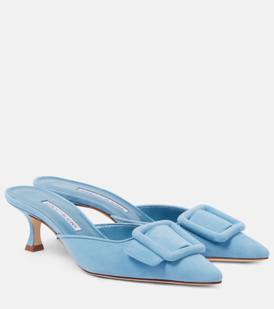 Manolo Blahnik Maysale suede mules