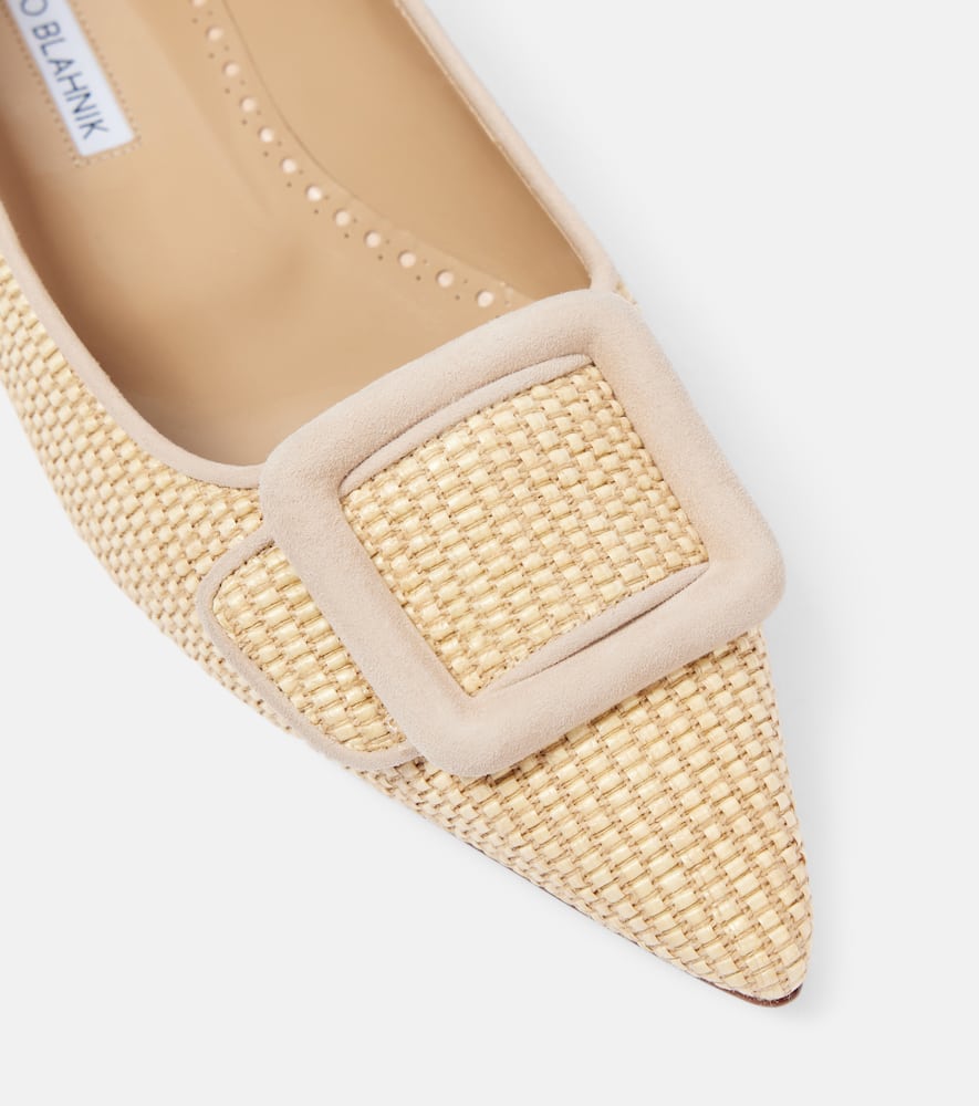 Manolo Blahnik Maysalepumpflat raffia ballet flats