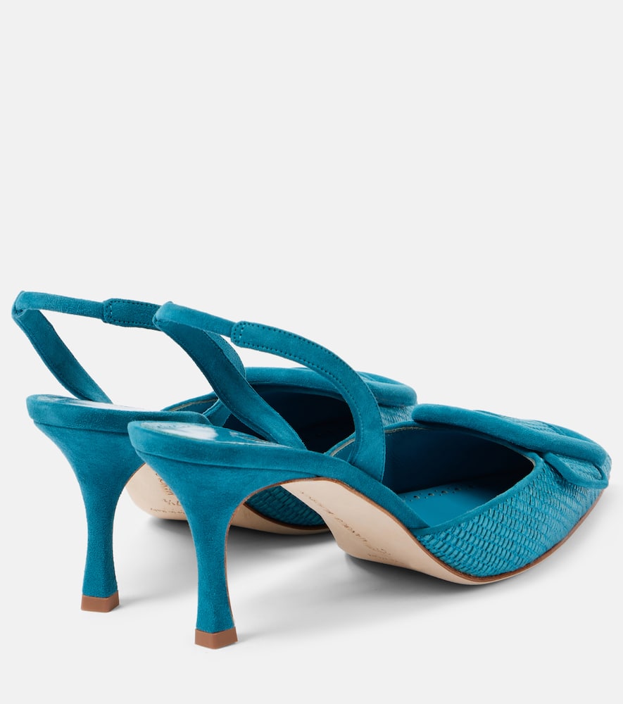 Manolo Blahnik Maysli 70 raffia slingback pumps