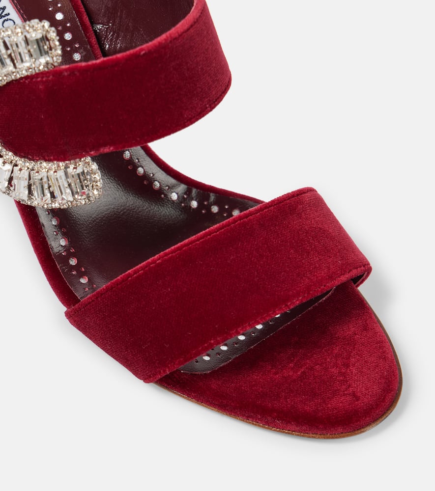 Manolo Blahnik Memonia embellished velvet mules