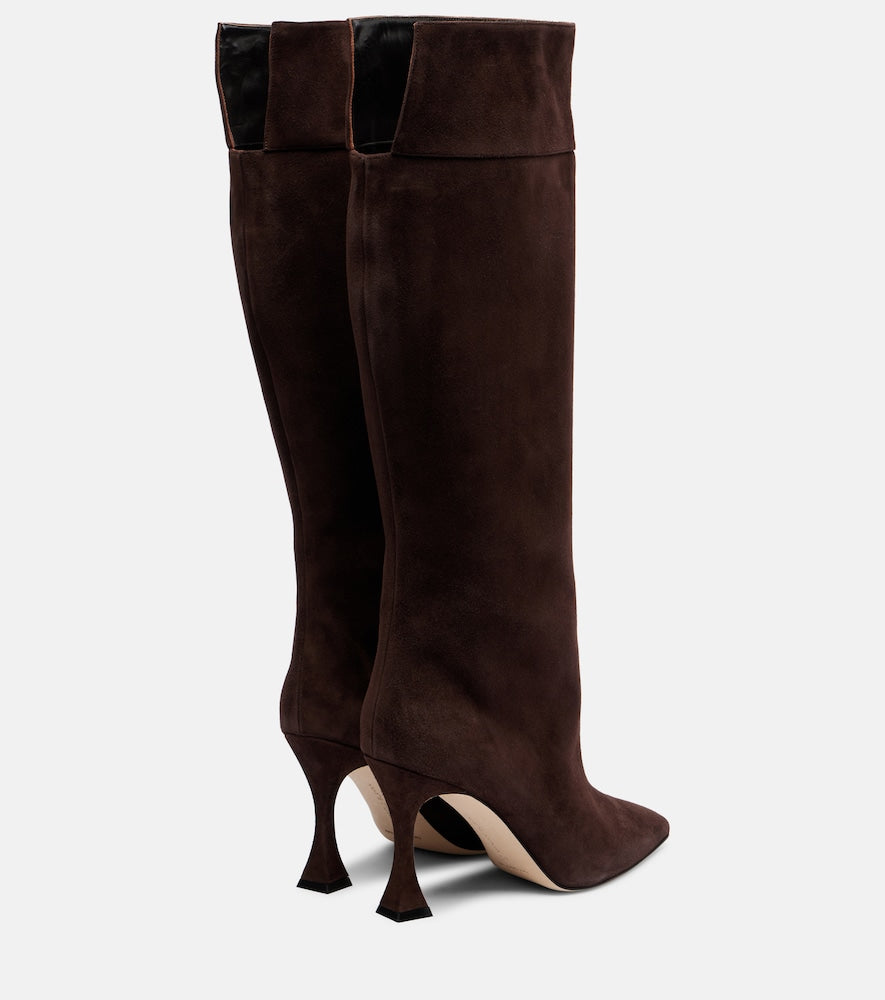 Manolo Blahnik Miralonepla 90 suede knee-high boots