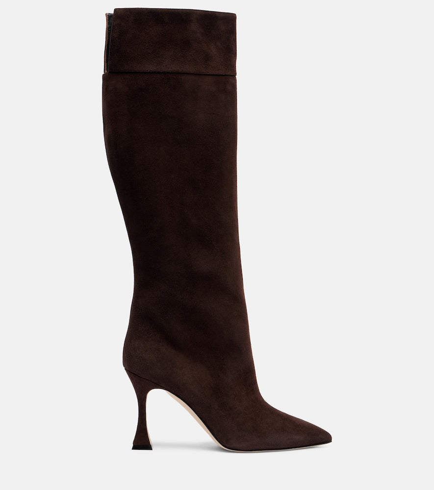 Manolo Blahnik Miralonepla 90 suede knee-high boots