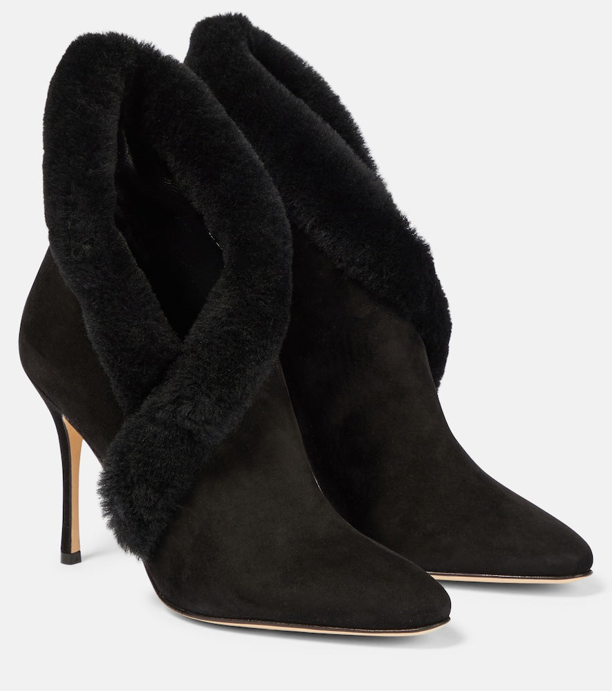 Manolo Blahnik Nestanu 105 suede ankle boots - Manolo Blahnik Nestanu 105 绒面革踝靴
