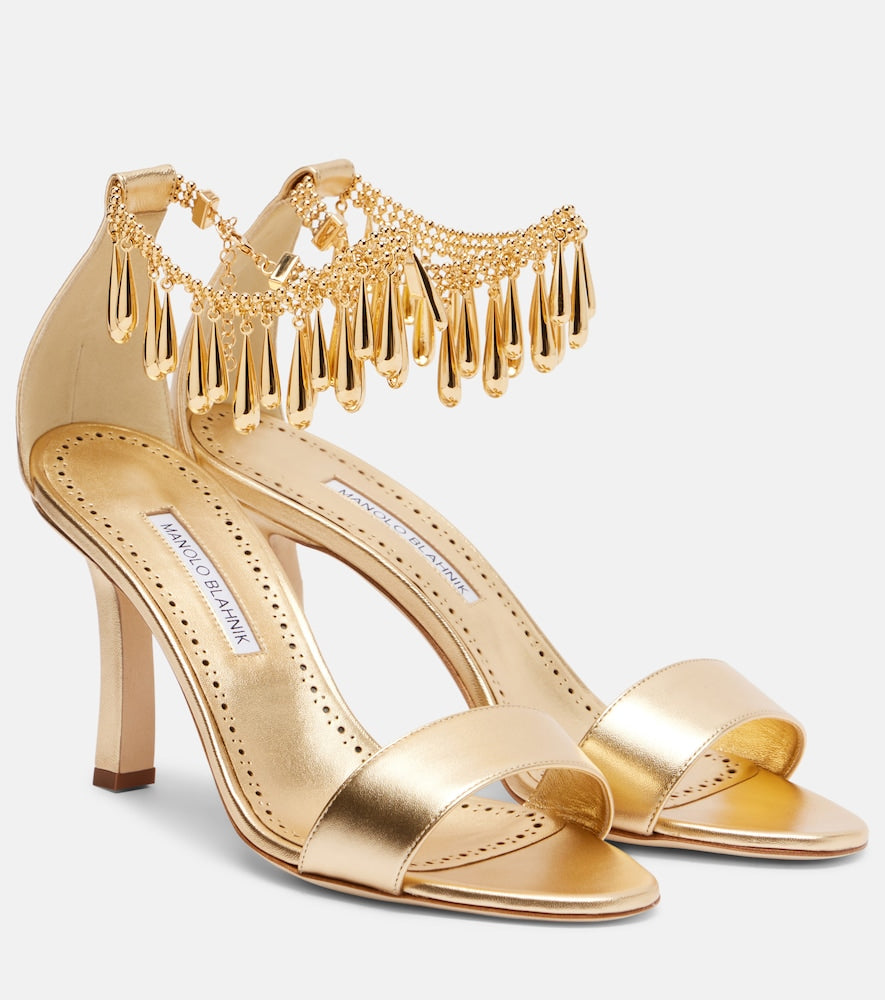 Manolo Blahnik Nicusan 90 embellished leather sandals