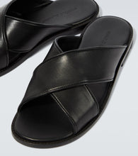 Manolo Blahnik Otawi leather slides