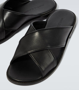 Manolo Blahnik Otawi leather slides
