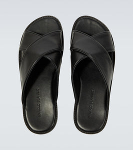 Manolo Blahnik Otawi leather slides