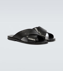 Manolo Blahnik Otawi leather slides