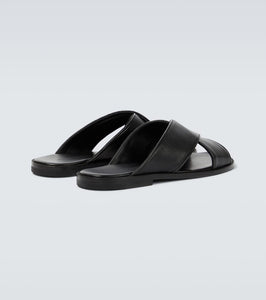 Manolo Blahnik Otawi leather slides