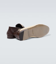 Manolo Blahnik Padstow leather-trimmed raffia penny loafers