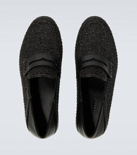 Manolo Blahnik Padstow raffia and leather loafers