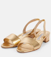 Manolo Blahnik Patopia 30 metallic leather sandals