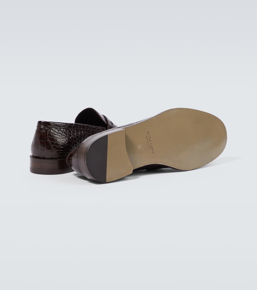Manolo Blahnik Perry croc-effect leather penny loafers