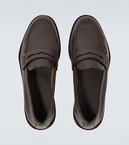 Manolo Blahnik Perry leather penny loafers