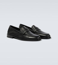 Manolo Blahnik Perry leather penny loafers