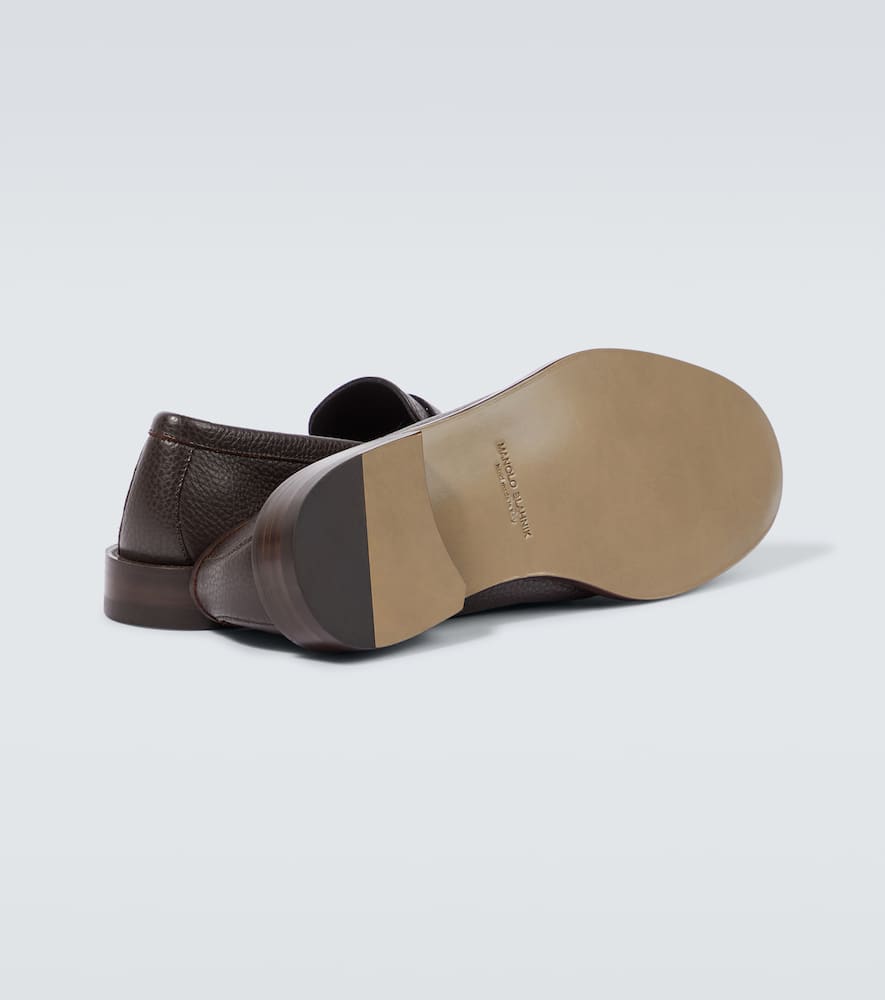 Manolo Blahnik Perry leather penny loafers