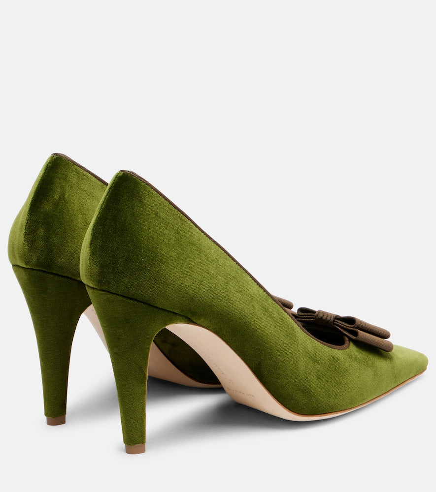 Manolo Blahnik Readorhi bow-detail velvet pumps