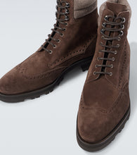 Manolo Blahnik Sapele suede lace-up boots