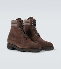 Manolo Blahnik Sapele suede lace-up boots