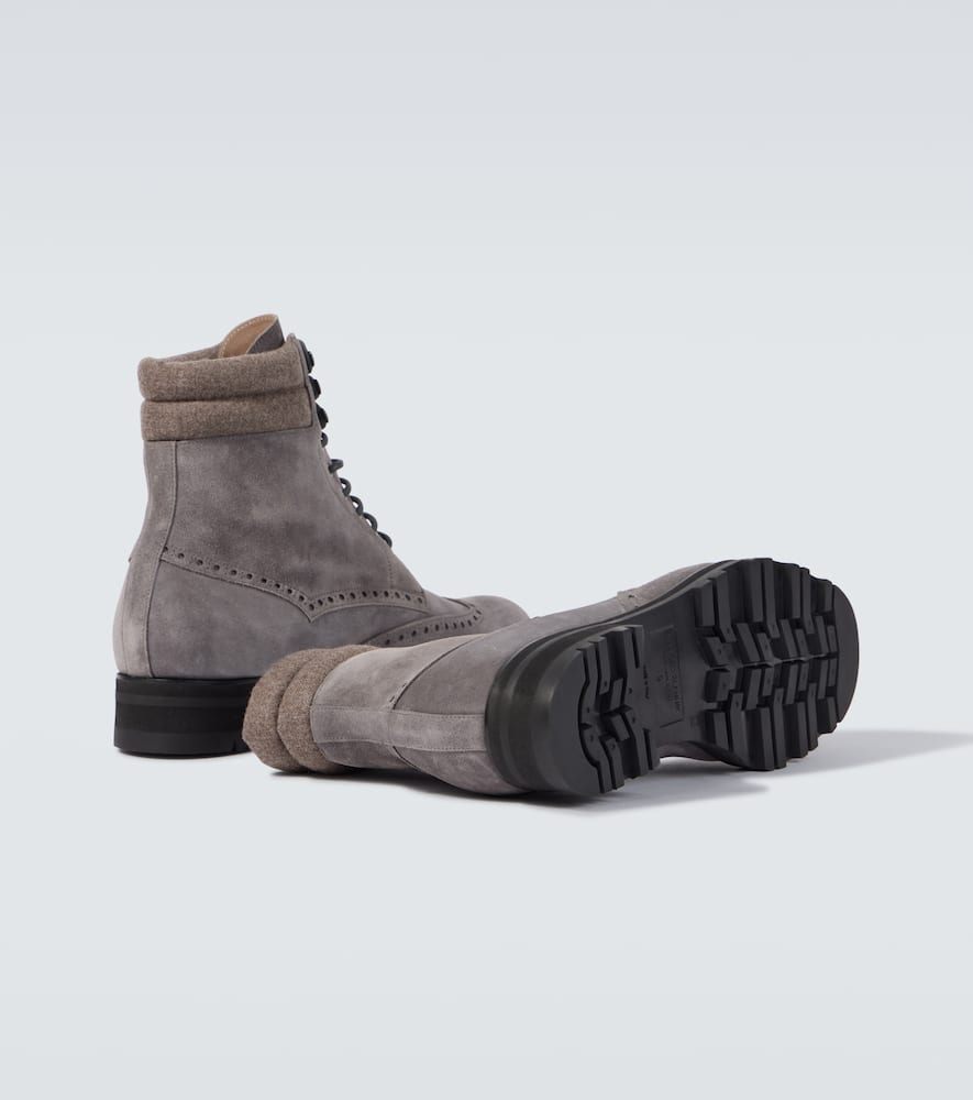Manolo Blahnik Sapele suede lace-up boots