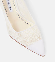 Manolo Blahnik Sololaria 90 lace and suede pumps