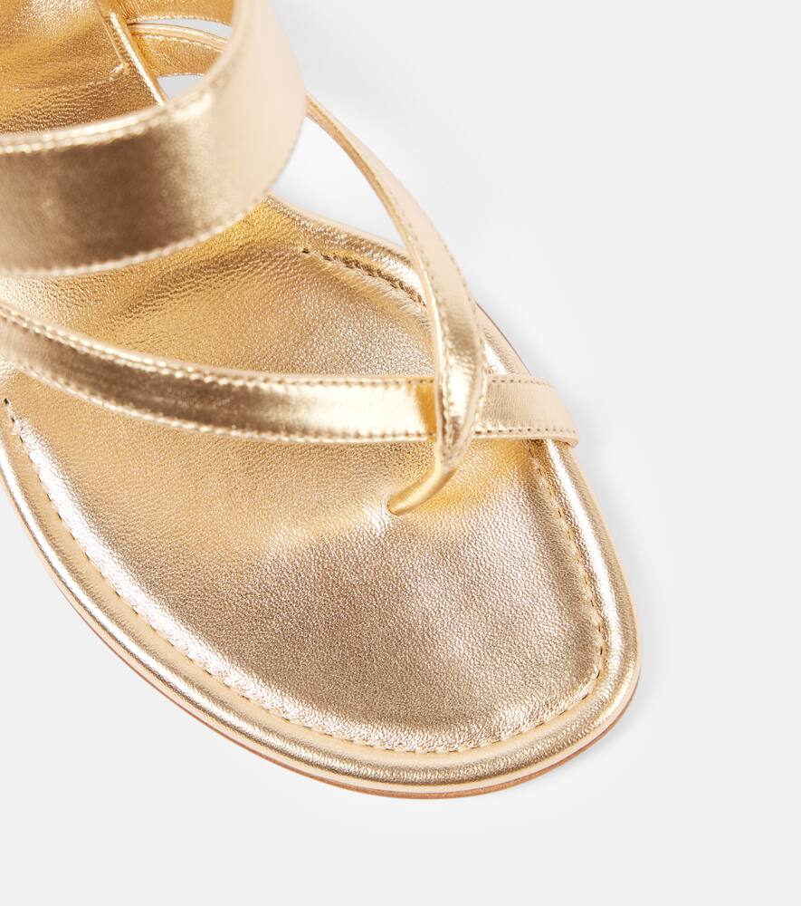 Manolo Blahnik Susa 50 metallic leather mules